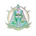 the Egyptian god thoth holding the emerald tablet  tattoo design idea