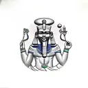 the Egyptian god thoth holding the emerald tablet  tattoo design idea