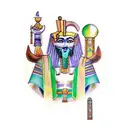the Egyptian god thoth holding the emerald tablet  tattoo design idea