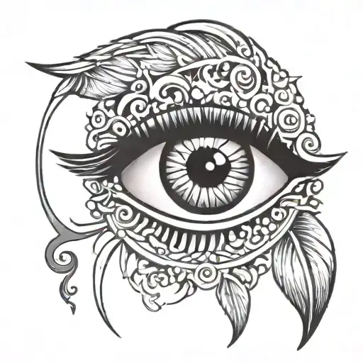 logo of corridos lying in the pupil of a woman's eye tattoo design idea