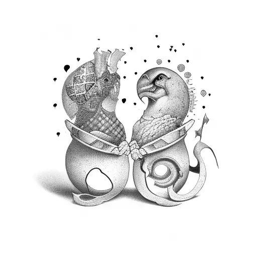 Two playingcards lying on top of each other that add up to 19  tattoo design idea