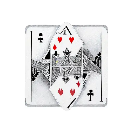 Two playingcards lying on top of each other that add up to 19  tattoo design idea