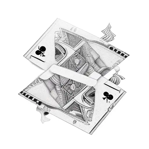 Two playingcards lying on top of each other that add up to 19  tattoo design idea