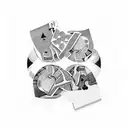 Two playingcards lying on top of each other that add up to 19  tattoo design idea
