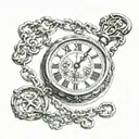 Rosary Clock Key Roman tattoo design idea