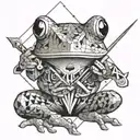 Frog holding Sword tattoo design idea