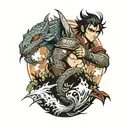 avatar lord of the elements train your dragon tattoo design idea