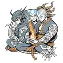 avatar legend of aang training with the dragons tattoo design idea