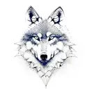 wolf spirit with date 12/14/2023 tattoo design idea