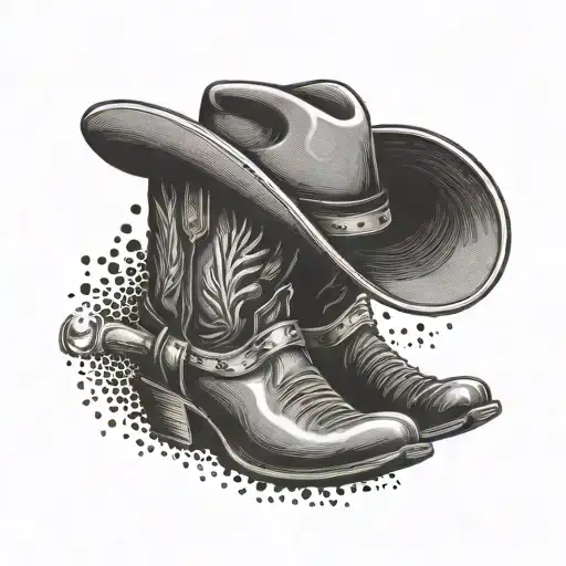 Combine a wheelie stunt with a silhouette of a cowboy hat and boots tattoo design idea