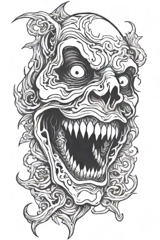 scary face tattoo design idea