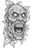 scary face tattoo design idea