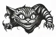 cheshire cat smile tattoo design idea