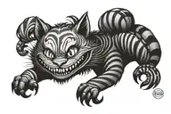 cheshire cat smile tattoo design idea