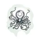 broken lightbulb with tentacles tattoo design idea