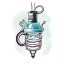 broken lightbulb with tentacles tattoo design idea