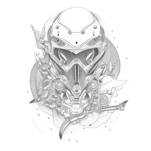 motorcycle  trip tattoo design idea