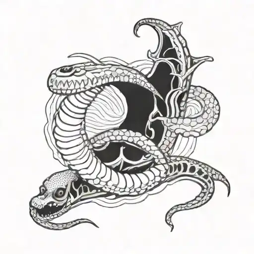 sand worm coming tattoo design idea