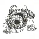 sand worm coming tattoo design idea