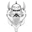 bearded Viking with wolf hood tattoo design idea