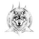 bearded Viking with wolf hood tattoo design idea