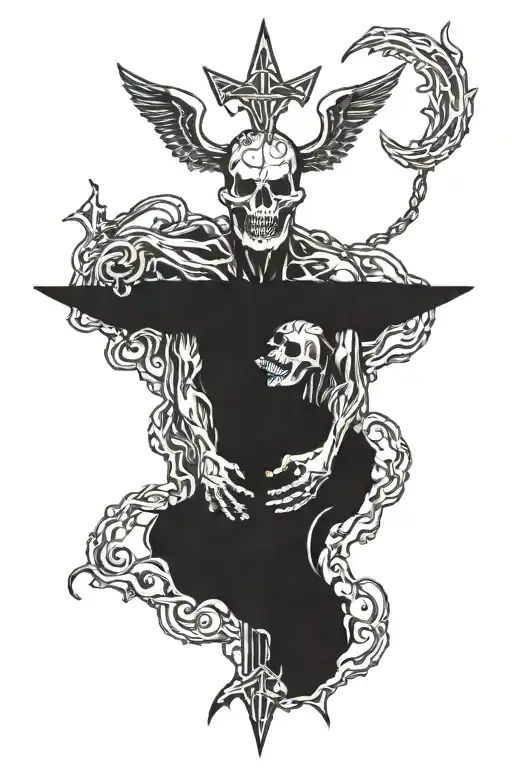 deliver me from all evil amen tattoo design idea