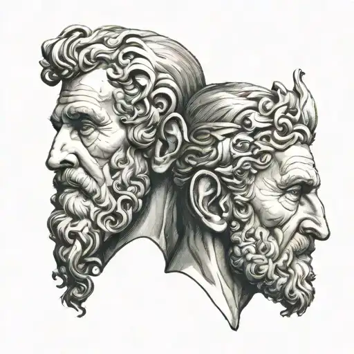 Janus head  tattoo design idea