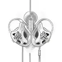 A sketch-style tattoo of a gaming controller entwined with a vine of colorful aquarium plants tattoo design idea