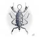 neocaridina shrimp tattoo design idea