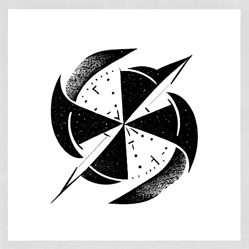 wind rose and diver tattoo design idea