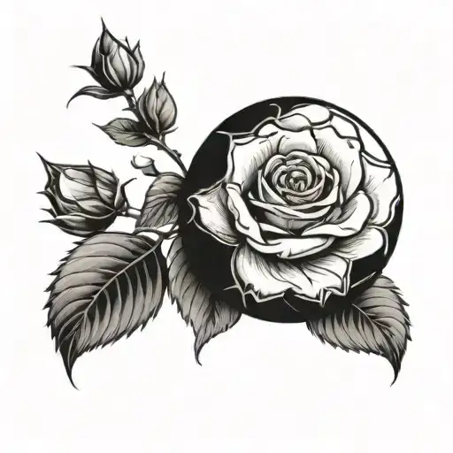 A soccer ball morphing into a blooming rose tattoo design idea