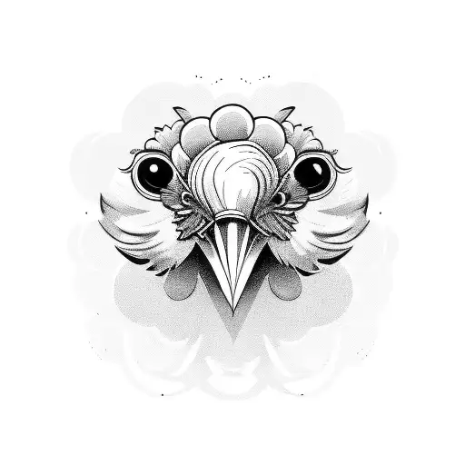 /imagine prompt:Chicken head facing forward, vector logo style, line art, flat design, high contrast, black and white—no tattoo design idea