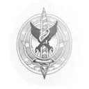 sickle and hammer tattoo design idea