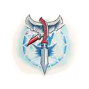 sickle and hammer tattoo design idea