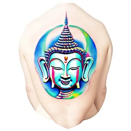 butterfly Buddha tattoo design idea