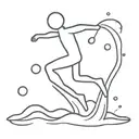 Stickman who is jumping into water with Icecubes tattoo design idea