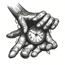 Time running through fingers tattoo design idea