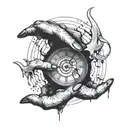 Time running through fingers tattoo design idea