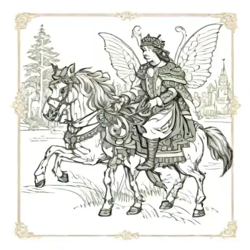 russian old fairy tales tattoo design idea