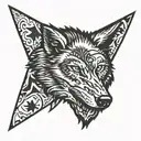 wolf turkish flag tattoo design idea