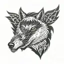 wolf turkish flag tattoo design idea