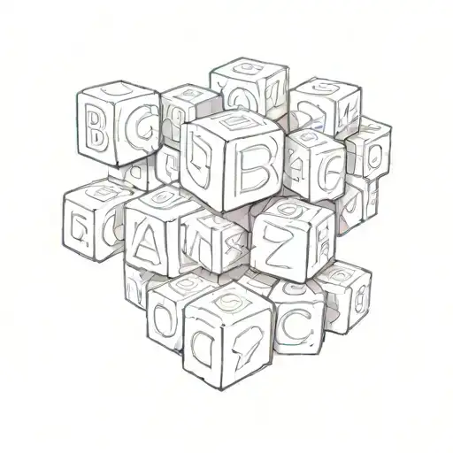 ABC blocks tattoo design idea