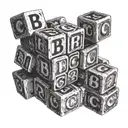 ABC blocks tattoo design idea