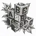 ABC blocks tattoo design idea