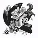 ABC blocks tattoo design idea