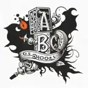 ABC blocks tattoo design idea