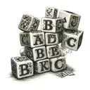 ABC blocks tattoo design idea
