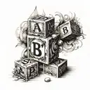 ABC blocks tattoo design idea