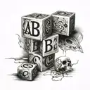 ABC blocks tattoo design idea