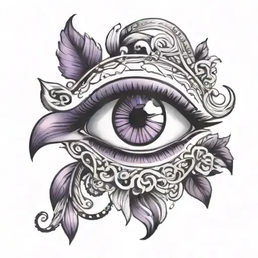 Clairvoyance eye magic beautiful purple sees everything knows everything tattoo design idea